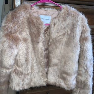 Rose Gold Faux Fur Coat